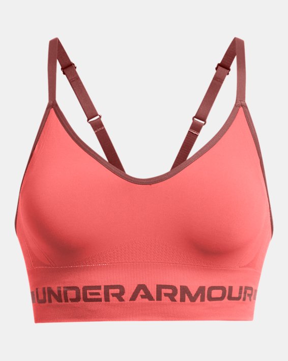 Women's UA Seamless Low Long Sports Bra, Pink, pdpMainDesktop image number 9